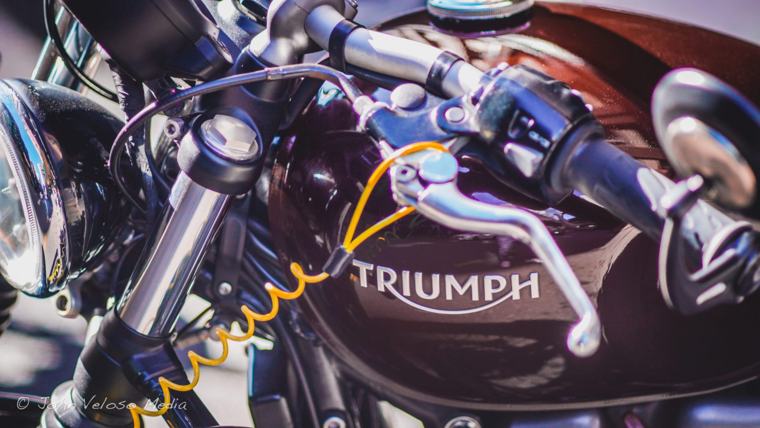 Triumph motorcycle tank and handlebars